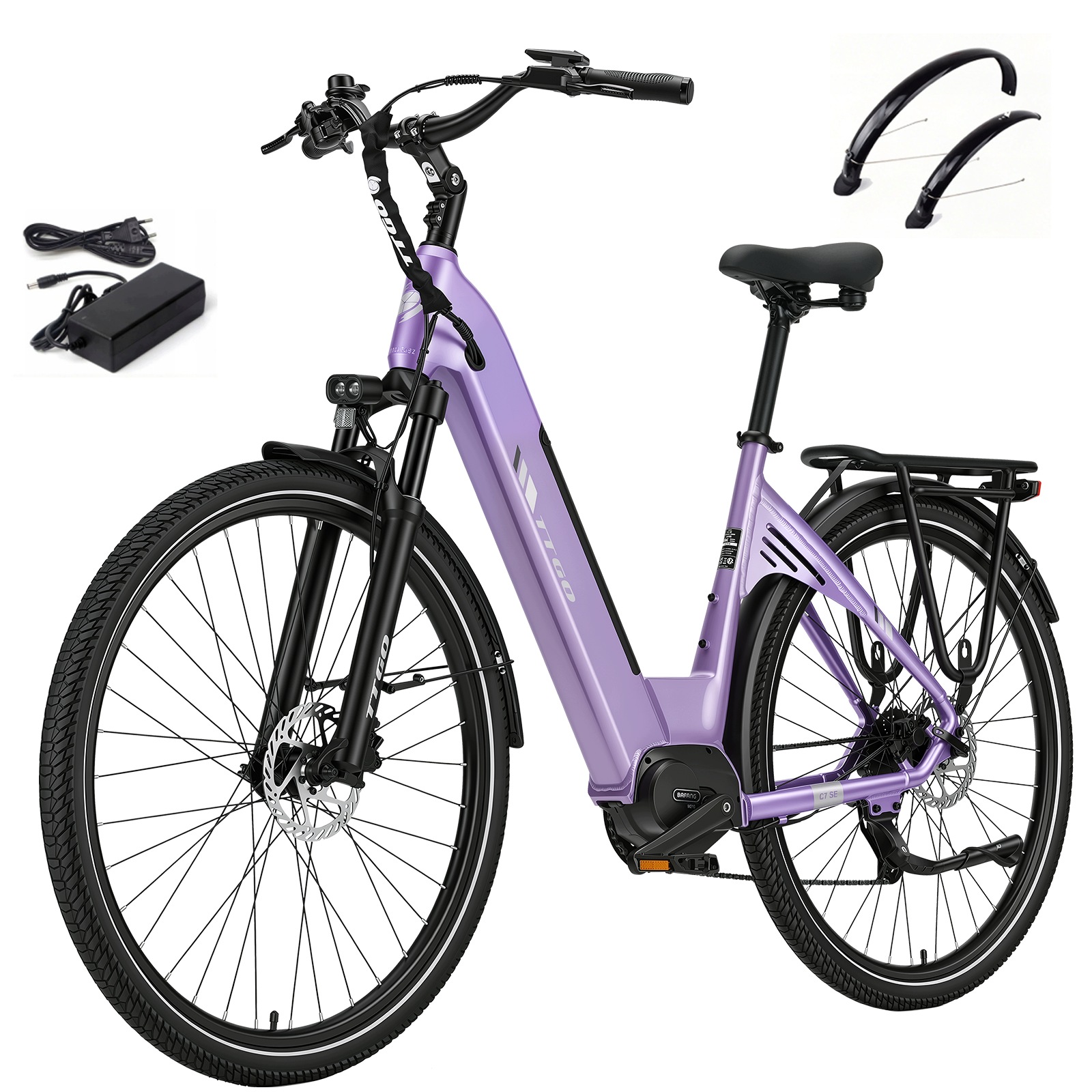 28"Elektryczny rower miejski Ttgo C7 Se Bafang Mid-Mount Motor 250W 18Ah 130km
