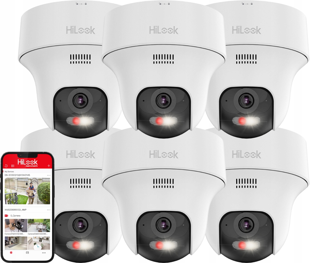 Kamera x6 WiFi 4MPx otočná EasyLink HiLook od spoločnosti Hikvision IPC-F140-LIDF/W