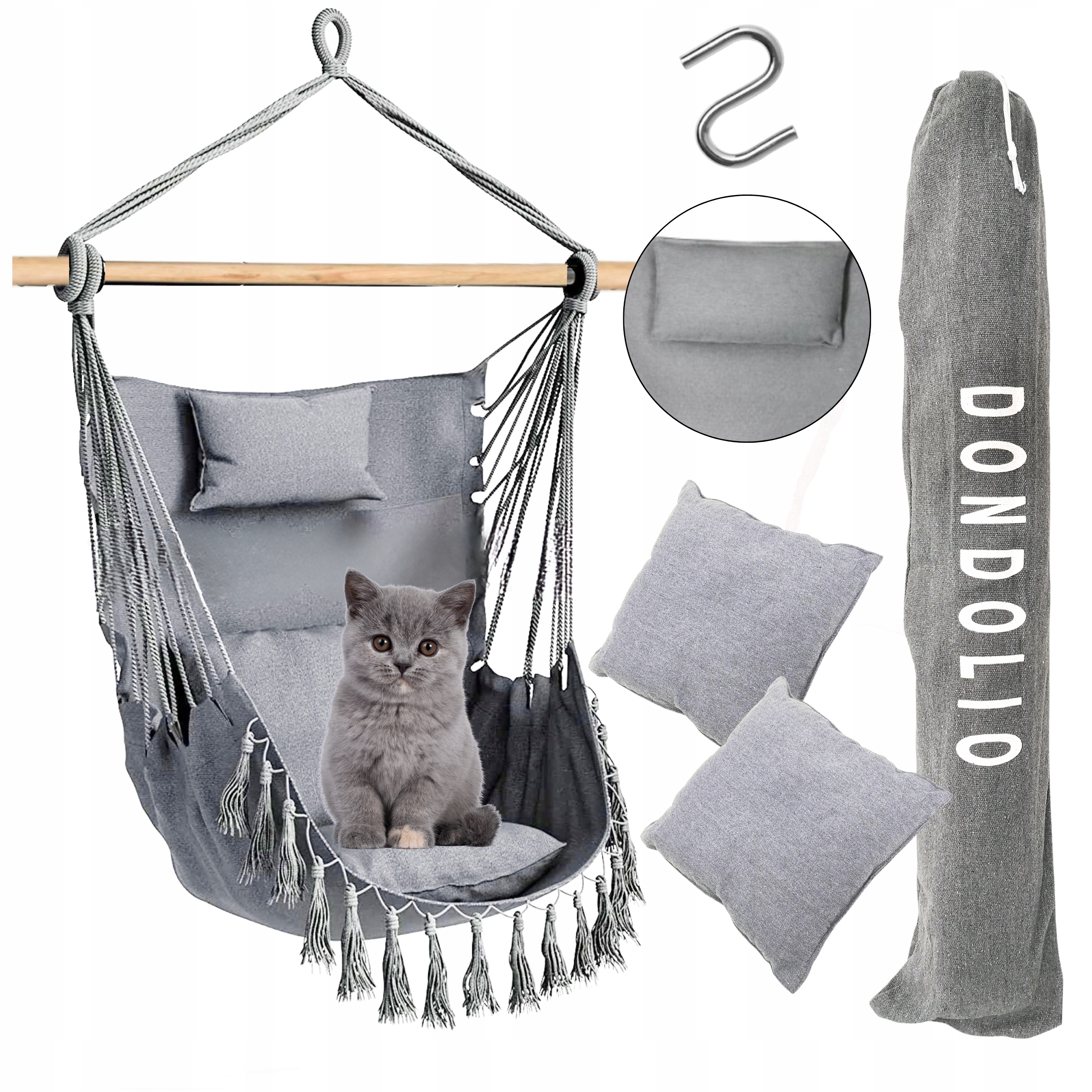 Fotel Huśtawka Ogrodowa Bocianie Gniazdo Krzesło Brazylijskie Poduszka