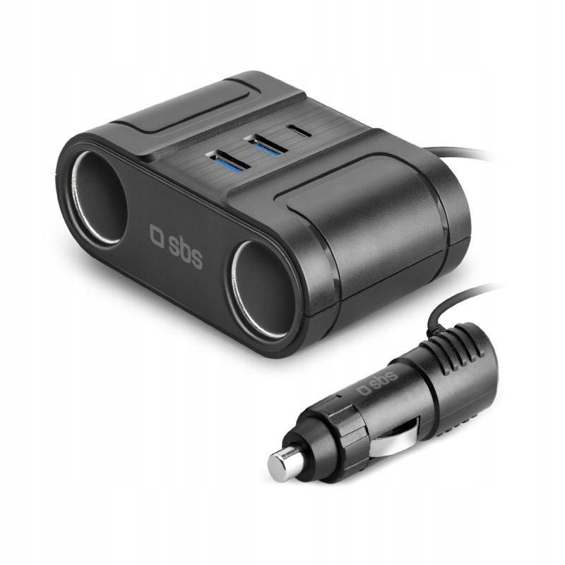 

Ładowarka samochodowa Sbs Spliter 1m 2xUSB 1xUSB-C