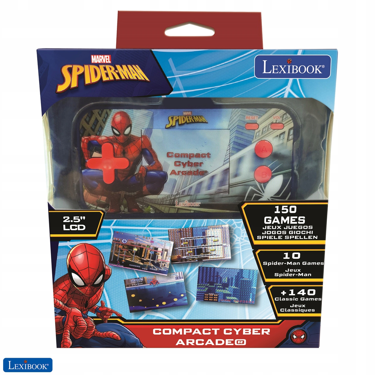 SPIDER-MAN Przenośna Konsola Dla Dzieci 150 gier Materiał plastik