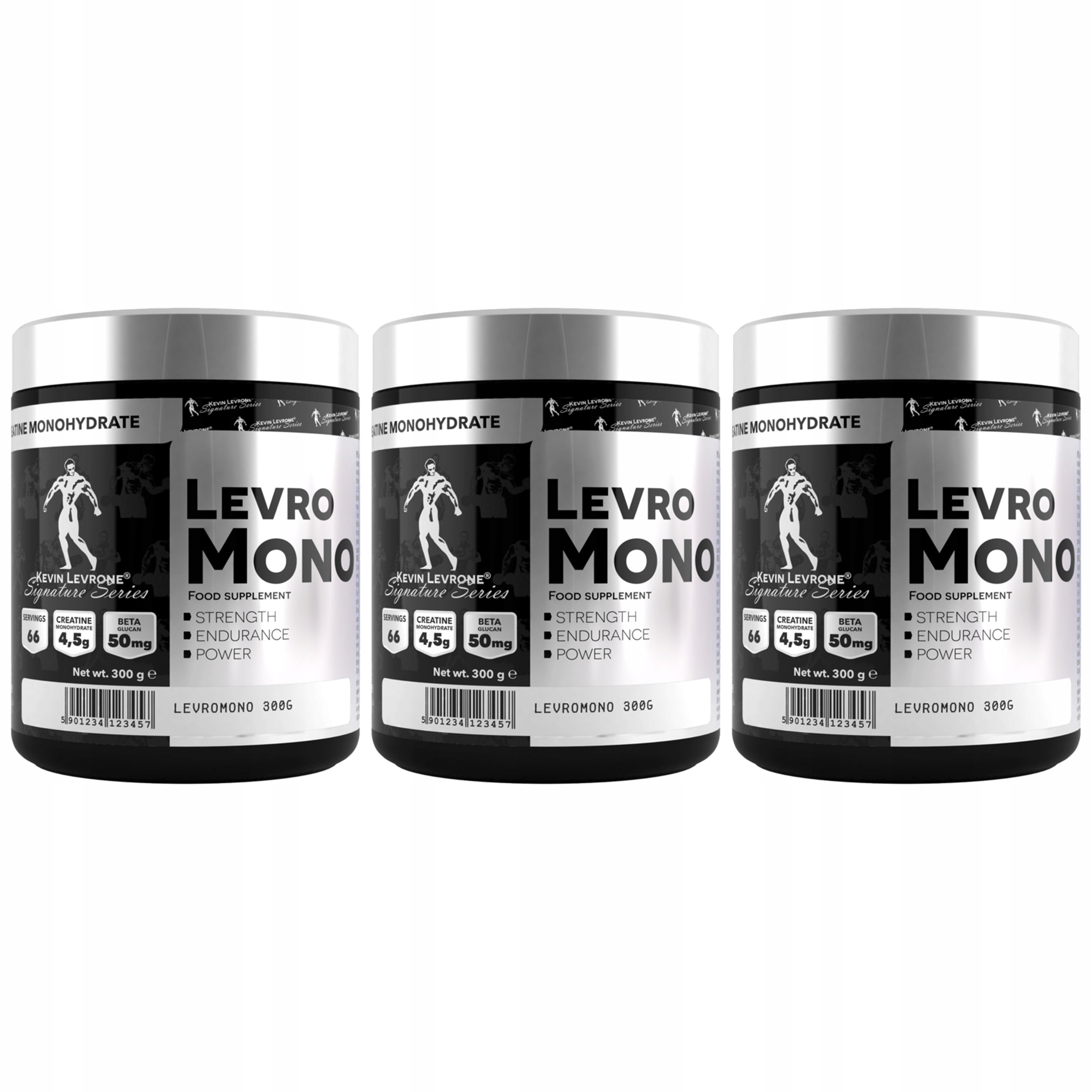 3x Kreatin Monohydrát Beta-glukan Síla Svaly LevroMono 300g Kevin Levr