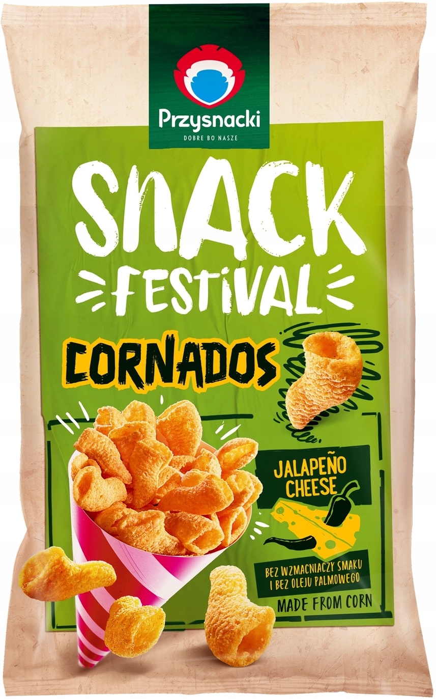 Levně Przysnacki Snack Festival kukuřice s příchutí sýra a jalapeno 110 g