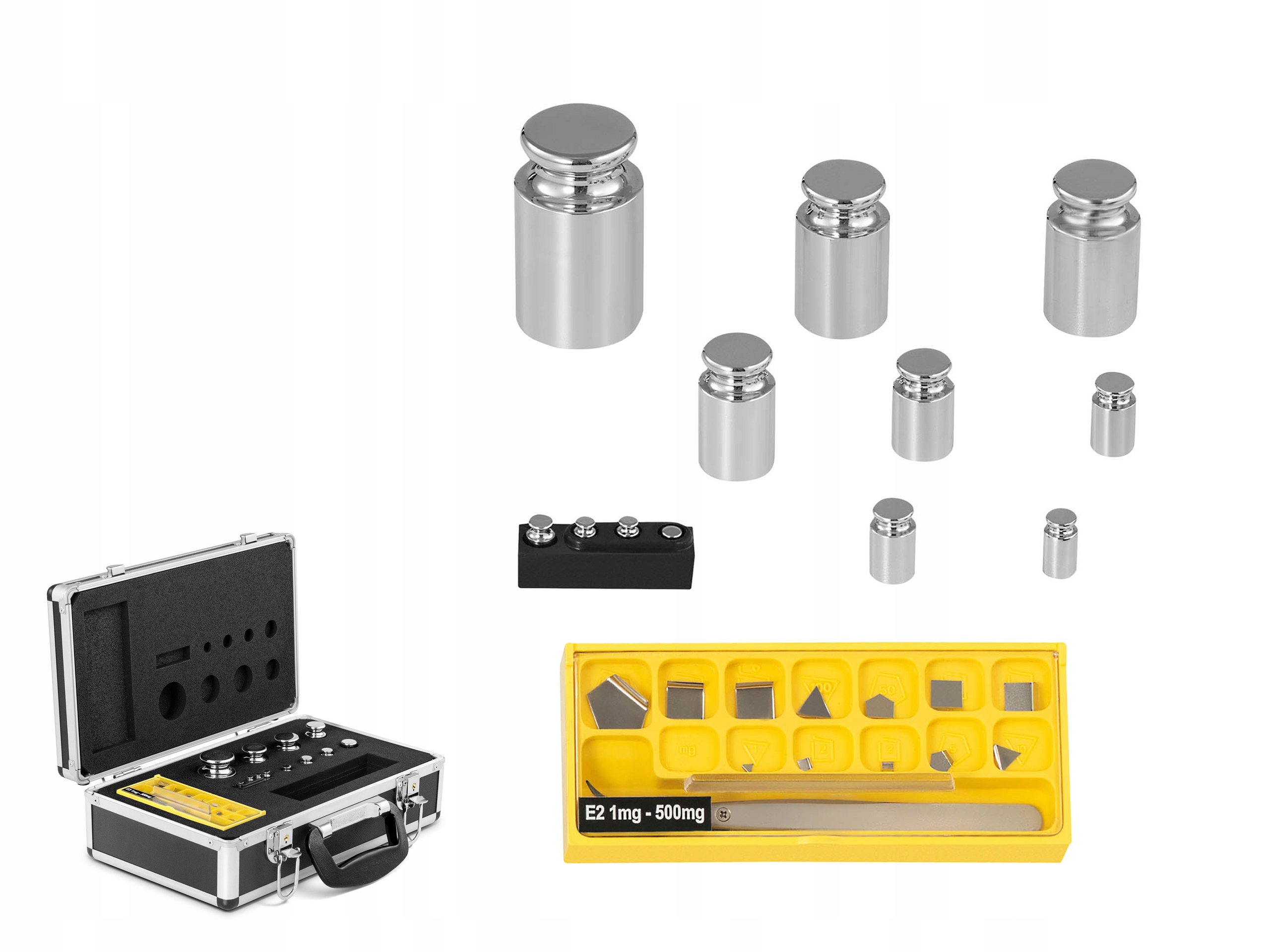 Vzorce kalibračných váhových závaží pre váhy Oiml trieda E2 1-500 g 24 el