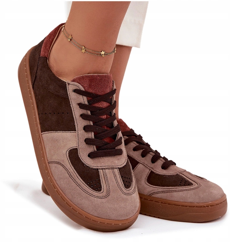 Dámské Tenisky Barefoot Semišové Boty Zazoo N1277 Hnědé 40