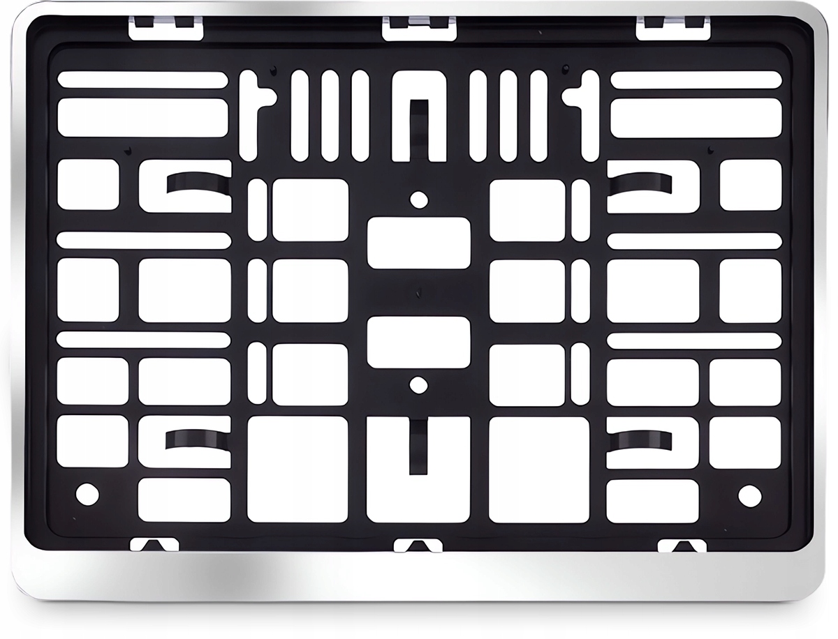 RAMKA tablicy rejestracyjnej DWURZĘDOWA kwadratowa CHROM 305 x 214 mm Producent Carmotion