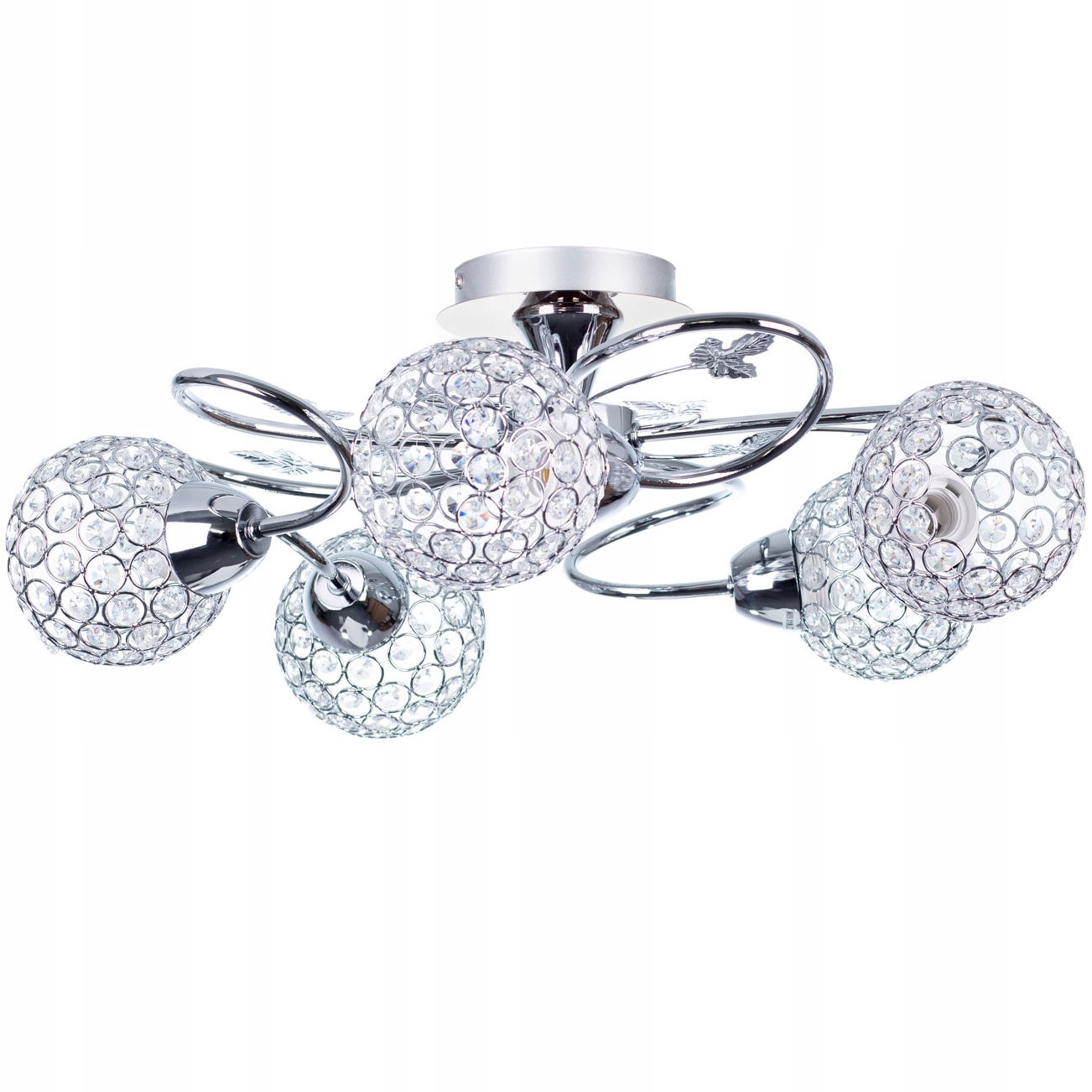 Lampa Wisząca Sufitowa Żyrandol Led Bella 5 kryształ plafon chrom