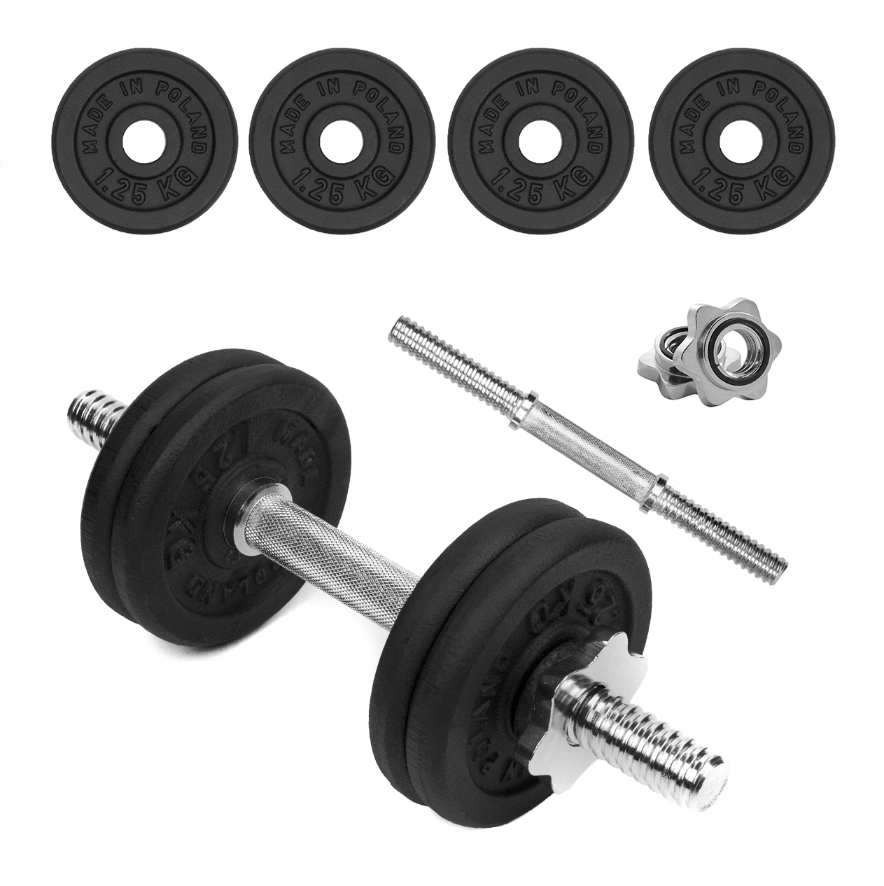 HANTLA ŻELIWNA 1x7,5kg gryf Talerze zestaw 7,5kg