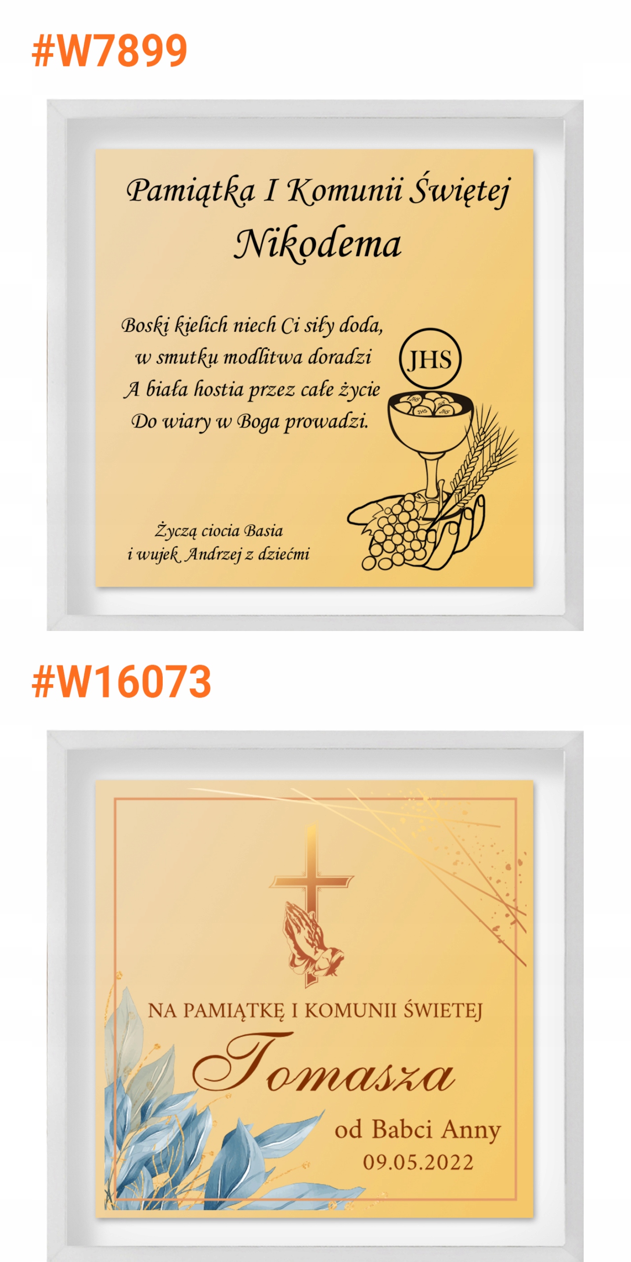 Złoty Łańcuszek Krzyżyk Prezent Komunia Pamiątka Komunii Świętej + Grawer Płeć uniseks