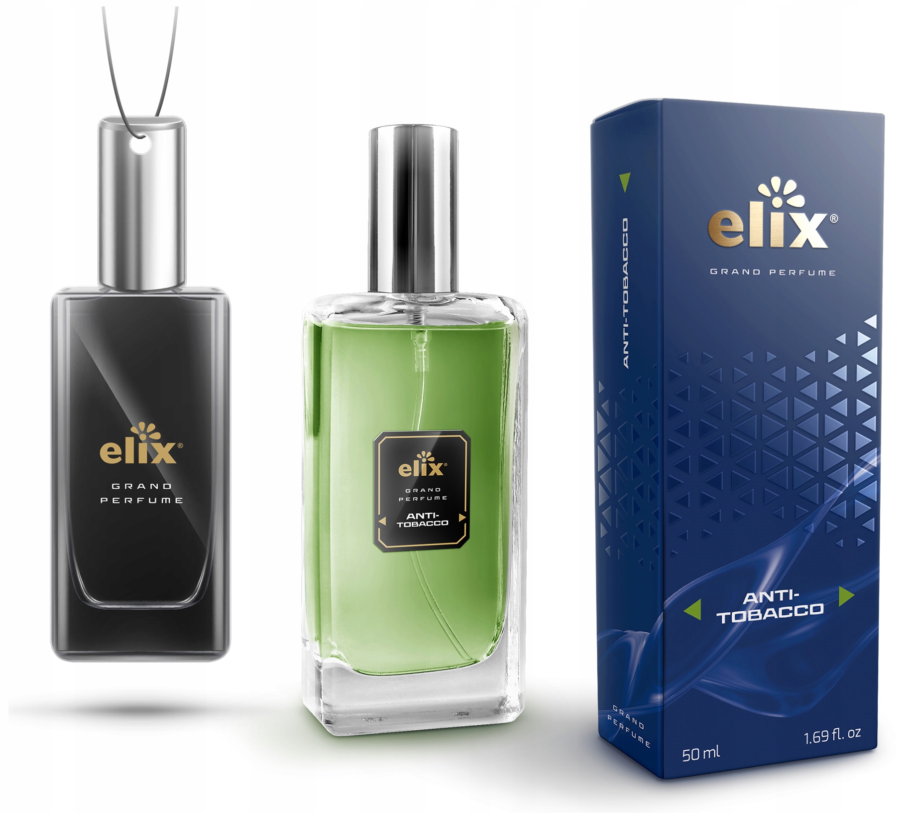 

Perfumy do auta Anti-tobacco komplet z zawieszką