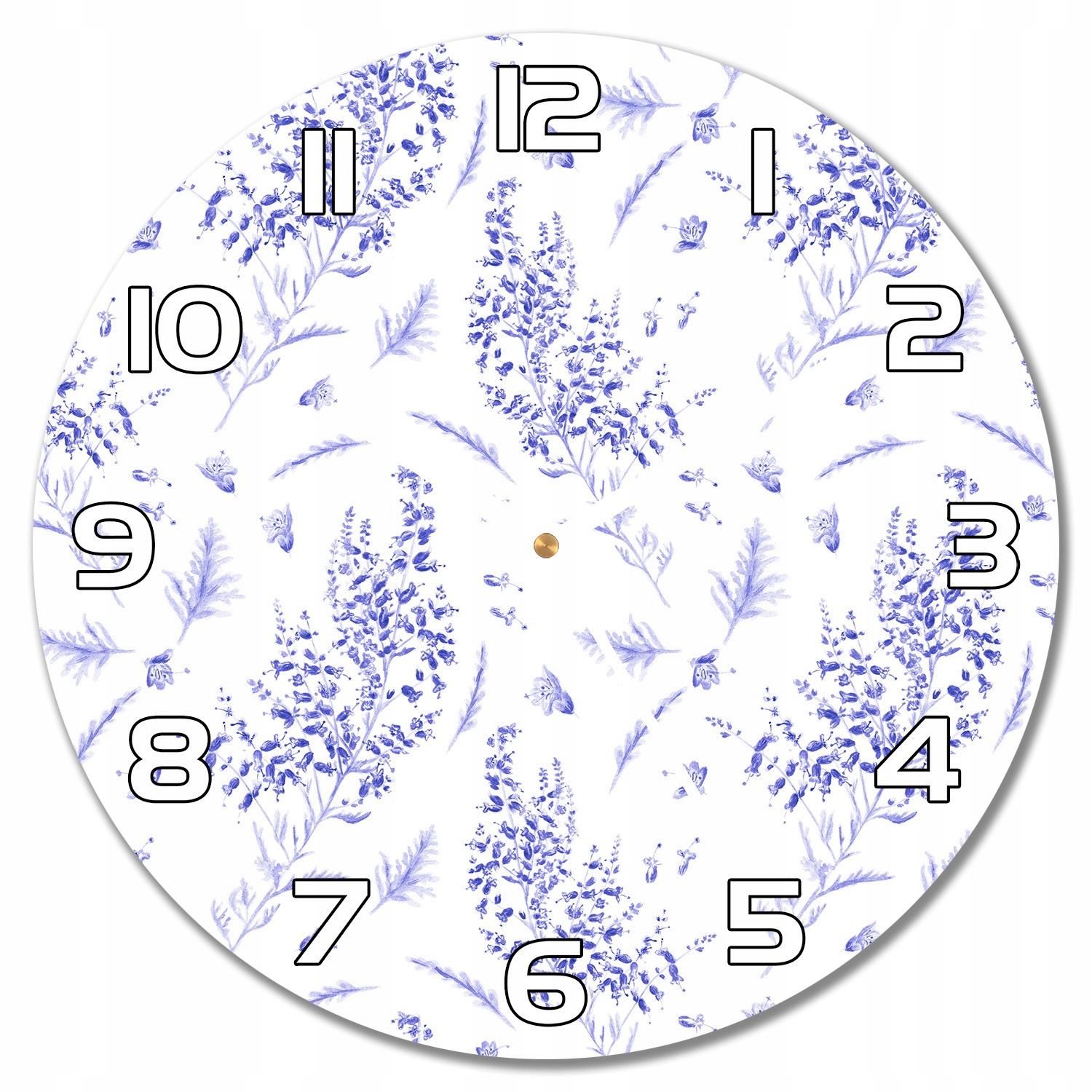 

Szklany zegar na ścianę Akwarela lawenda f30 cm