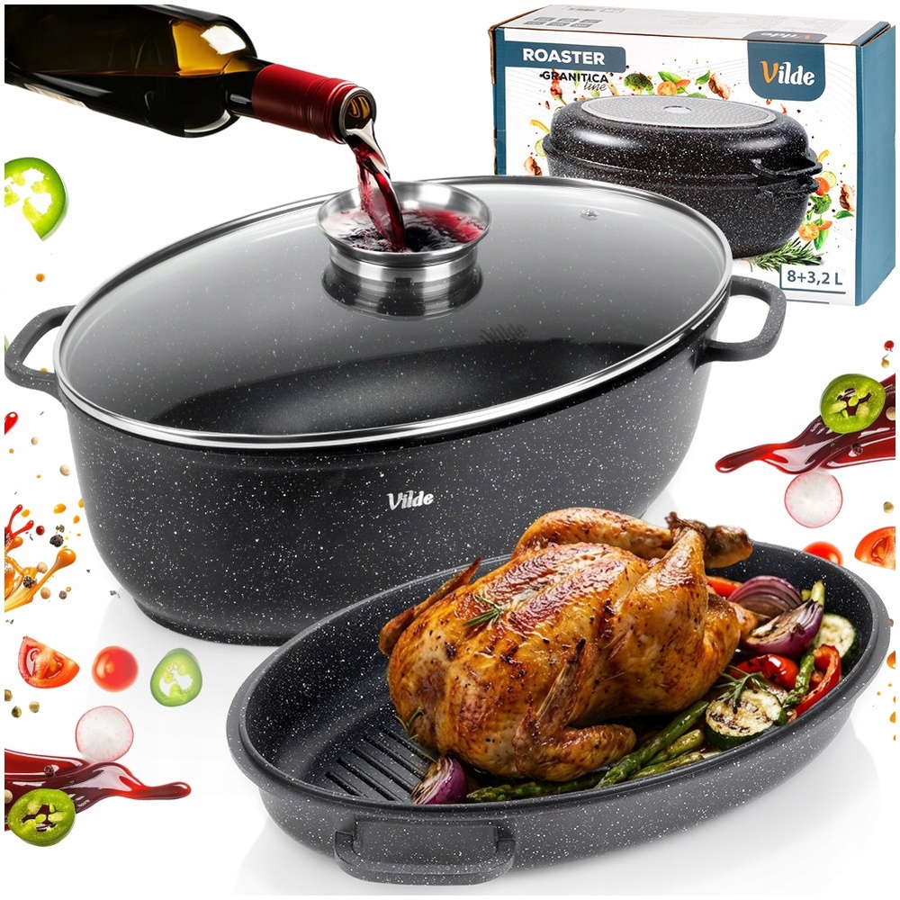 Pekáč Granitový pekáč hrnec pánev 3v1 na pečení trouby