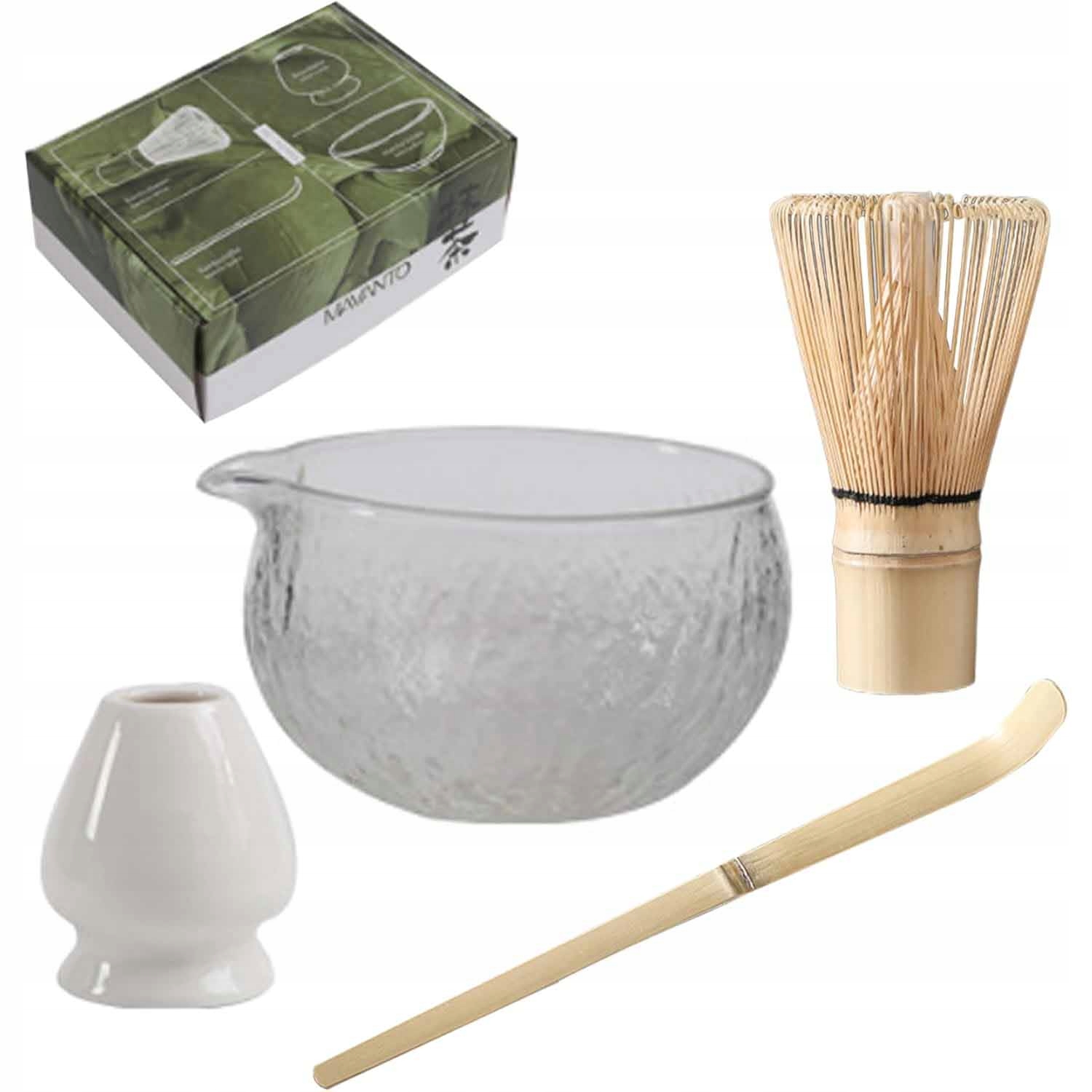 Levně Dárková Sada Na Čaj Matcha Částečný Mixér Matcha 4 ks.