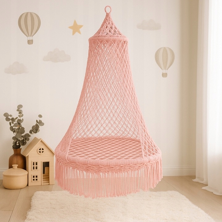 Velká Houpačka XXL Závěsné Křeslo Kulatý Makramé Kokon Boho 150 Kg Na Terasu