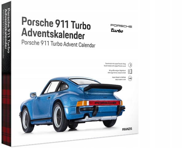 Адвент-календарь Franzis MachineWorks Porsche 911 Turbo 67221, модель 1:43 со звуком, от 14 лет