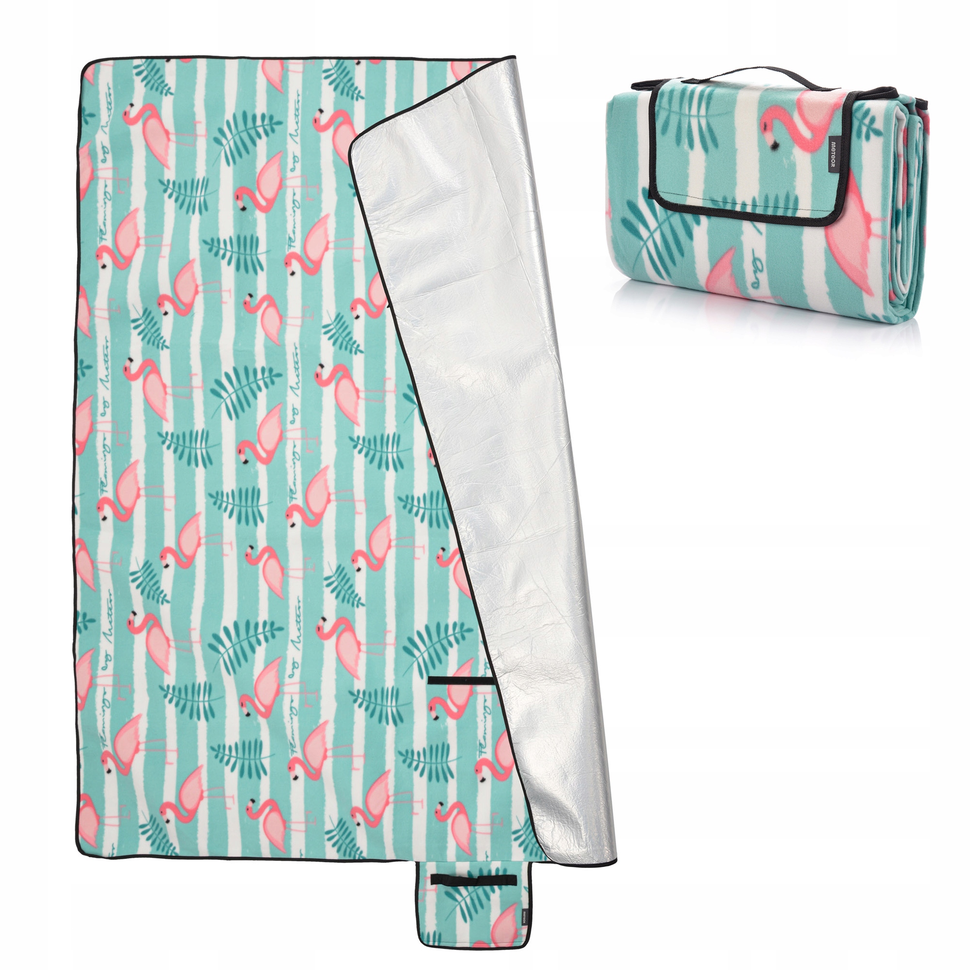 KOC PIKNIKOWY METEOR 150x190 ALU FLAMINGI 3 warstwowy kompaktowy na rzep