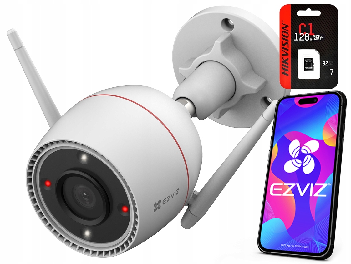 5Mpx WiFi kamera Ezviz H3c 5MP Farba Detekcia Odpudzovanie Karta 128GB