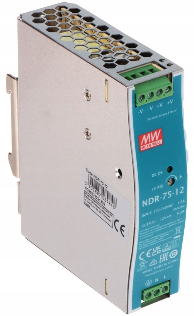 Impulsní Napájecí Zdroj NDR-75-12 Mean Well