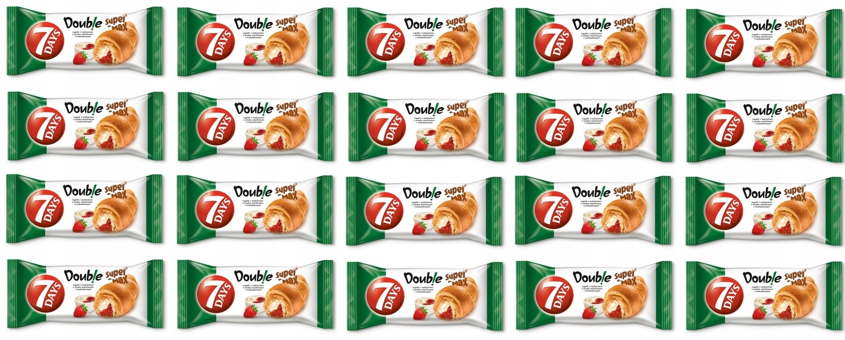 20x 110g 7DAYS Double rogalik wanilia i truskawka Karton