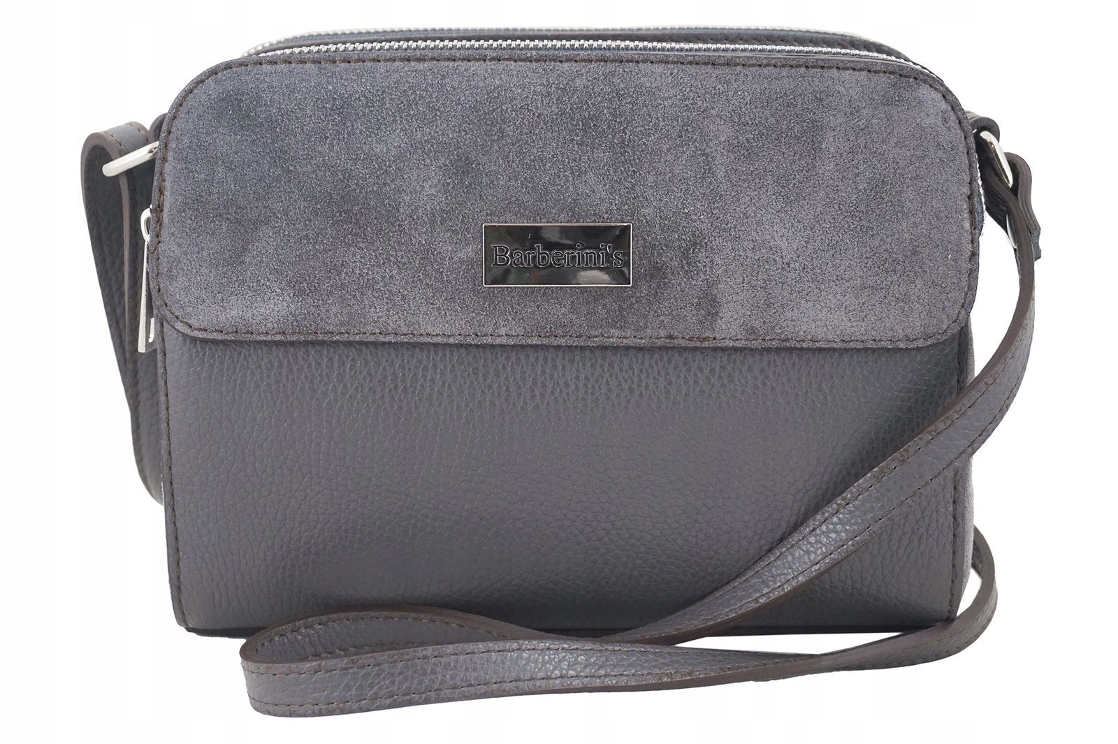 Dámská kožená kabelka přes rameno crossbody Šedá tmavá