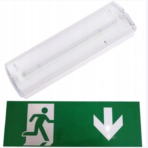 OŚWIETLENIE AWARYJNE EWAKUACYJNE OPRAWA na dół LED 4szt Żywotność 230 h