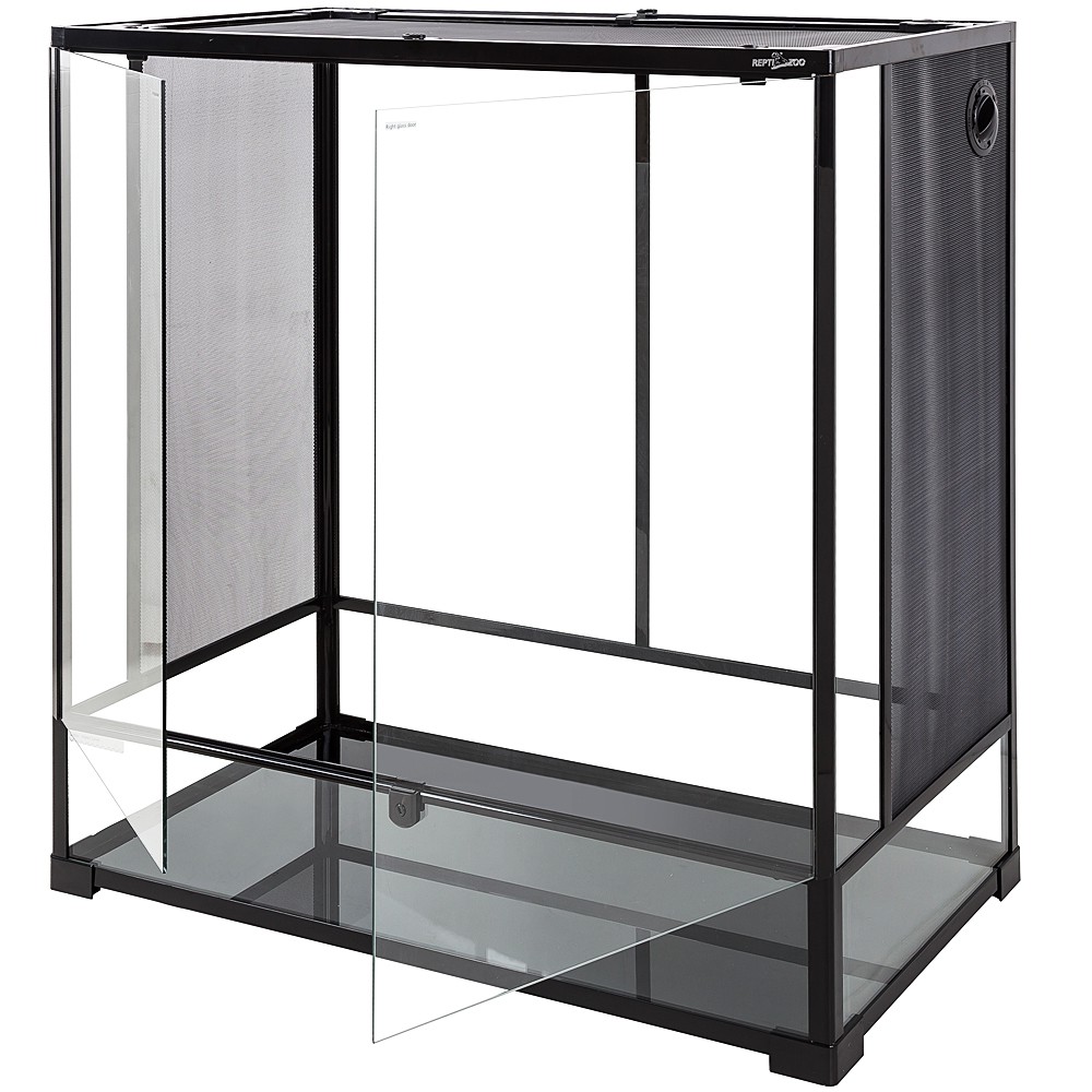 Velké Terárium Horní Síť Z Oceli Boční Dvířka Skleněná 90x45x90 cm