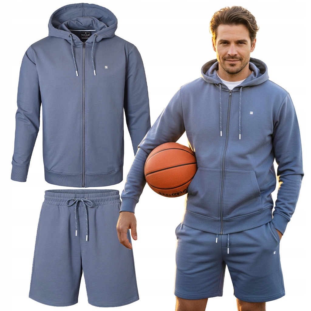 Teplákovka Pánský Komplet M, bavlněná mikina s kapucí a krátké Kraťasy