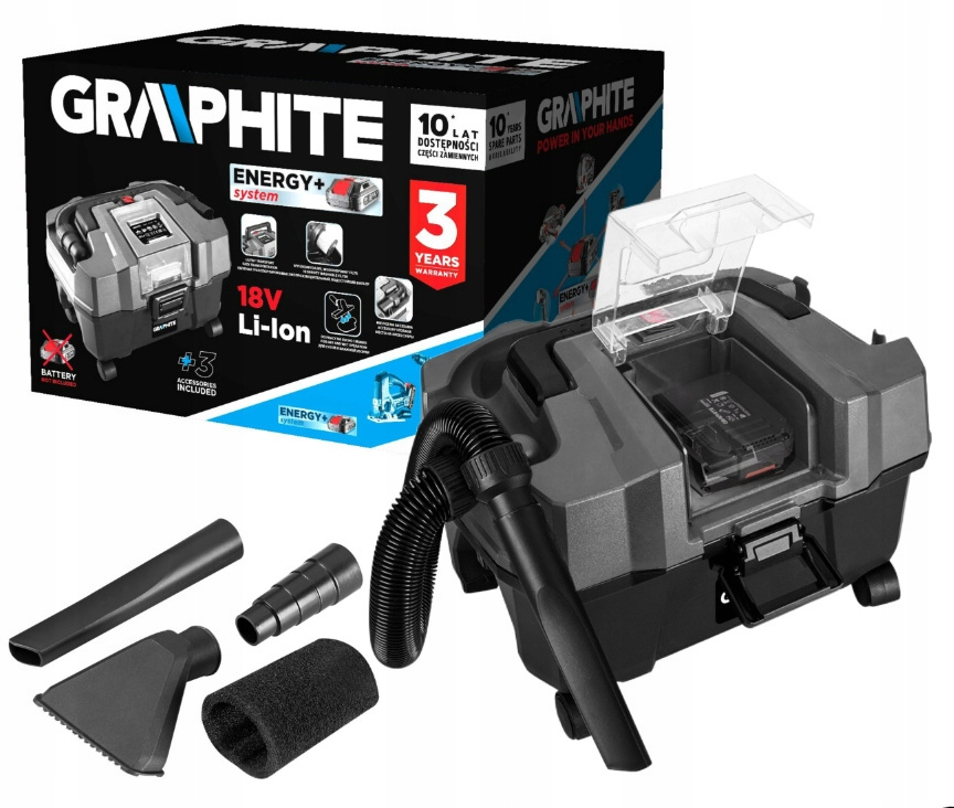 

Odkurzacz Warsztatowy Akumulat. 18V 10L Graphite