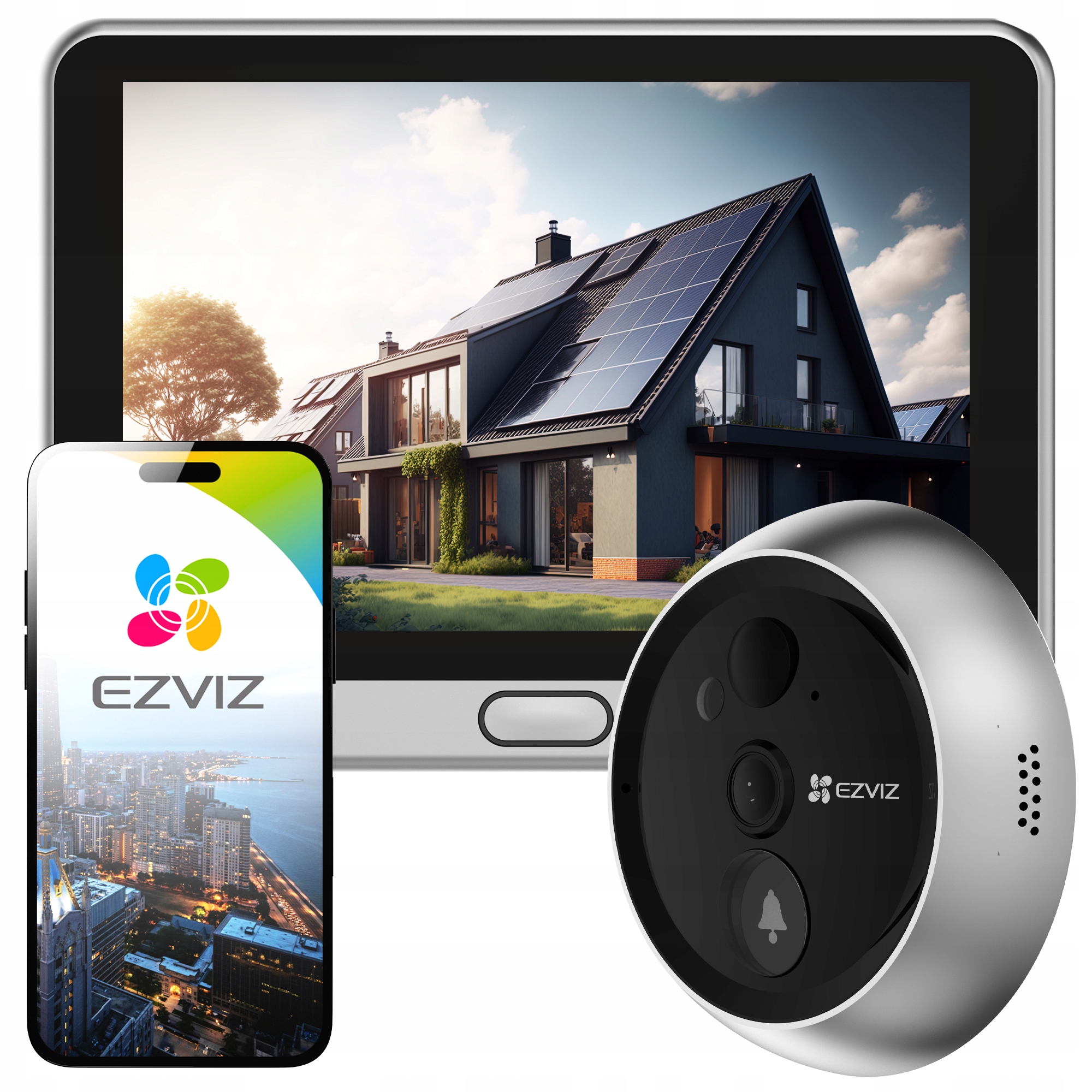 Elektronický hľadáčik na dvere Ezviz CS-DP2C, infračervená kamera, Pir senzor