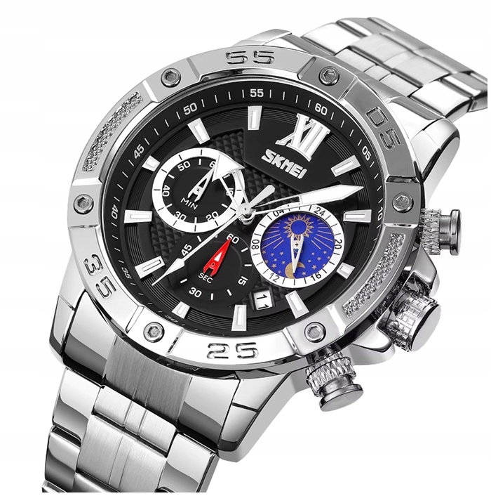 Pánské hodinky Skmei skm.192351d.mn náramkový chronograf s fázemi měsíce