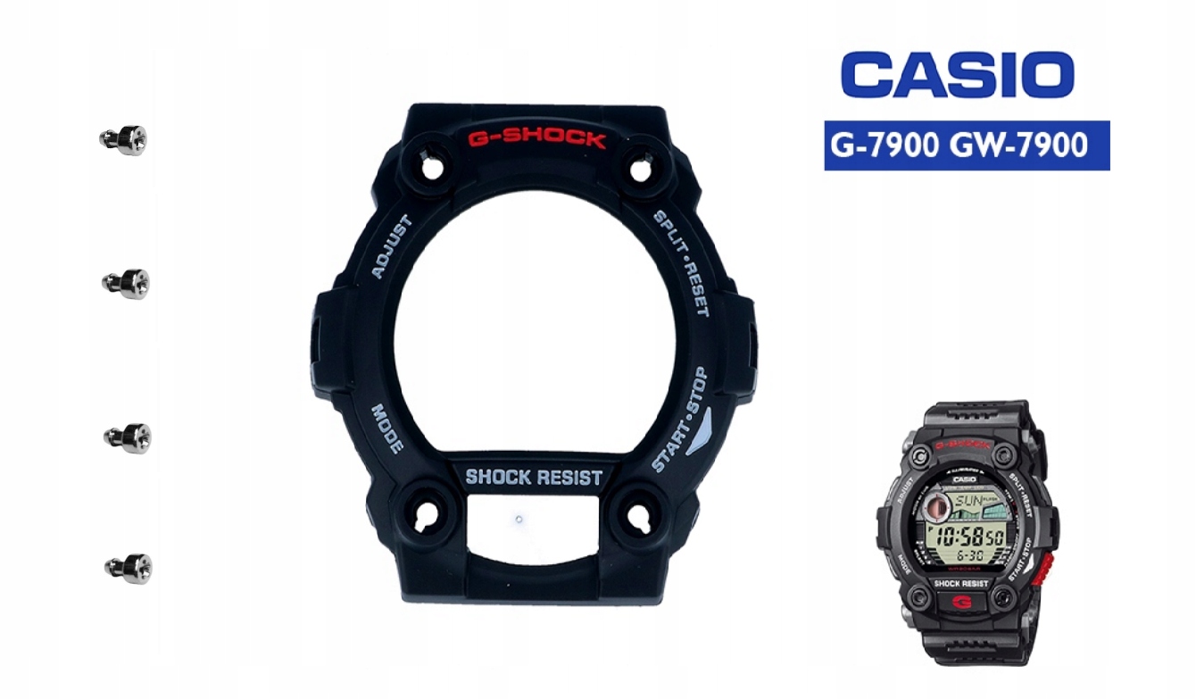 Bezel – kryt obálky černý Casio 4 ozdobné vruty G-7900 GW-7900