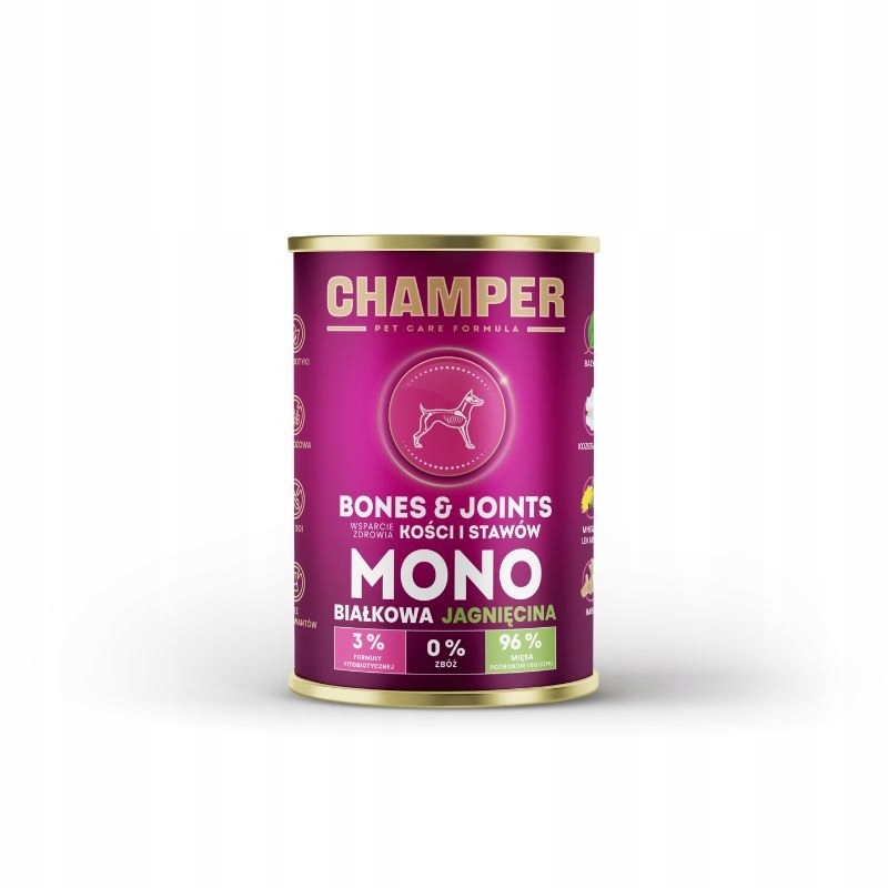 Champer Bones&joints Monoproteinové jehněčí vlhké krmivo pro psy 400 g