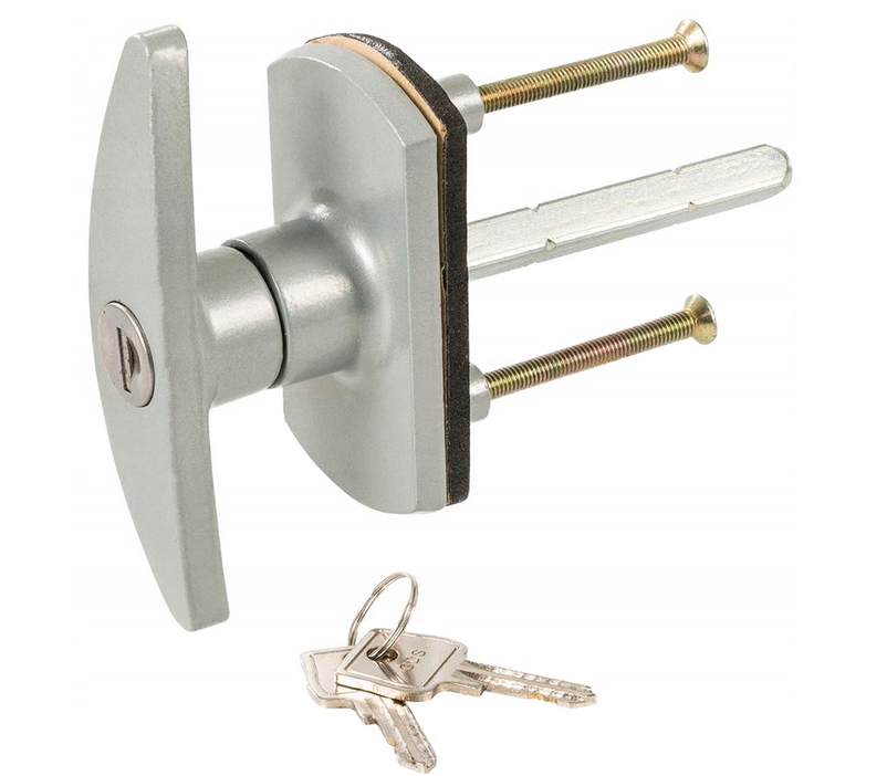 KLAMKA DO BRAMY GARAŻOWEJ Z ZAMKIEM ROMB 75mm