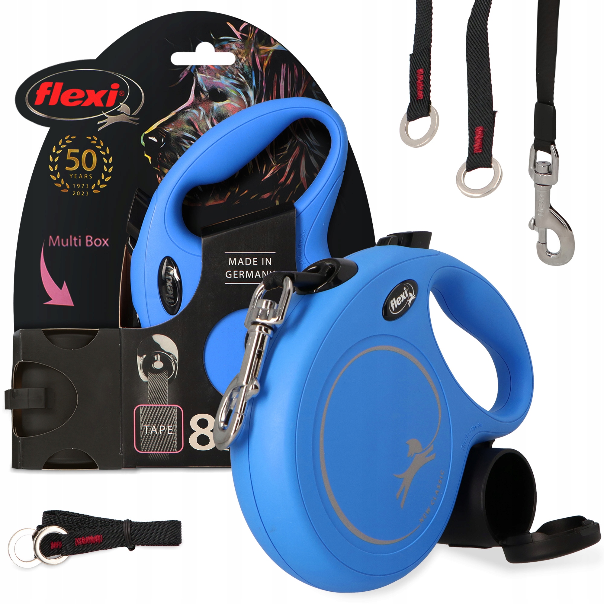 Smycz Psa Automatyczna 8m Taśma Pojemnik Woreczki na Psie Odchody Multi 3O