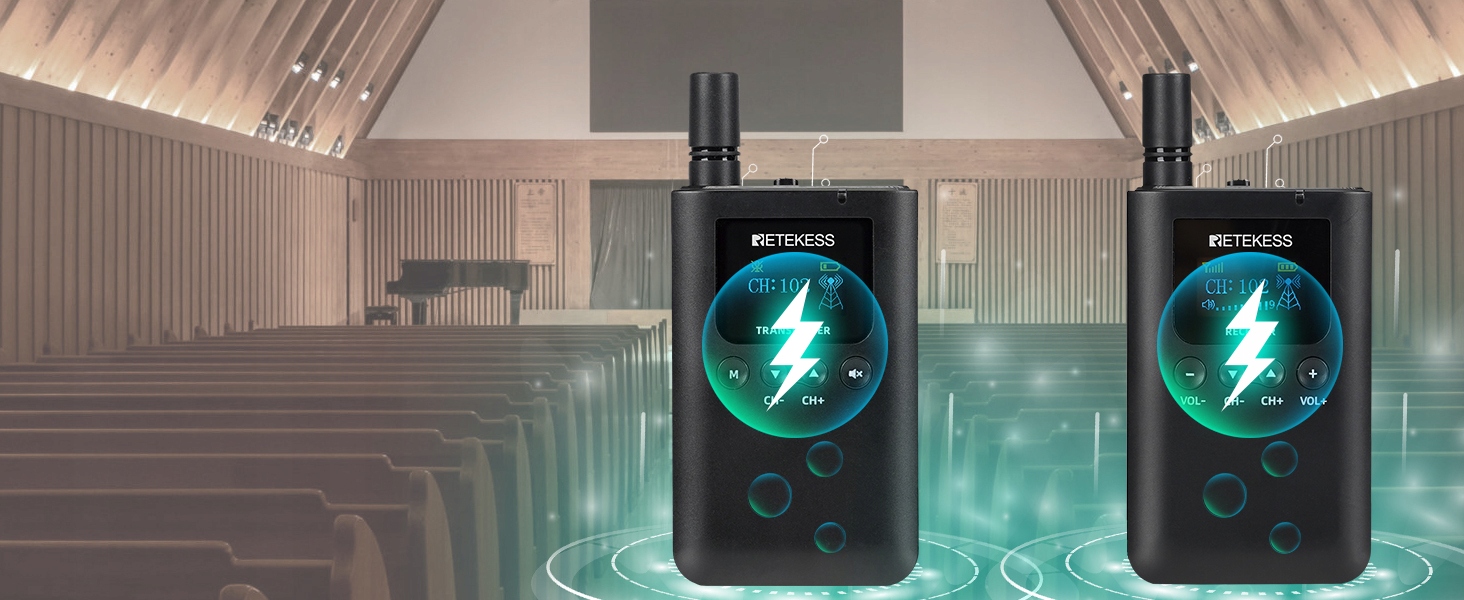 Retekess TT125 System Przewodnika, Zestaw Tour Guide, 150m, 2.4G, 3000mAh Informacje o bezpieczeństwie CE