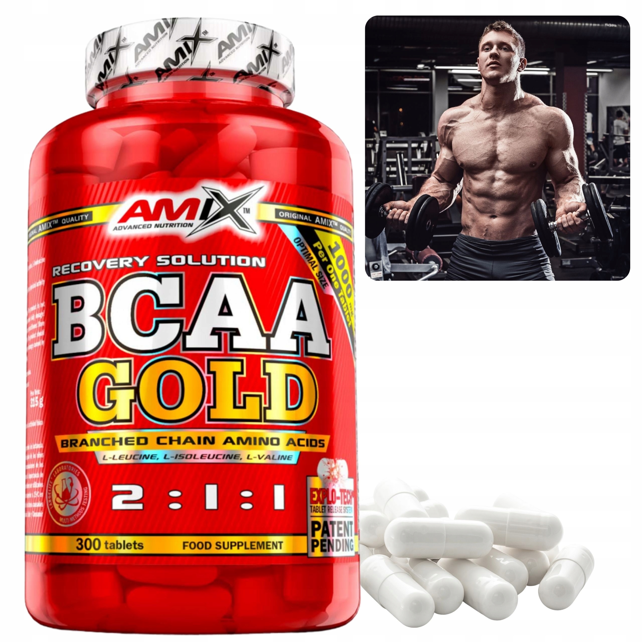 Bcaa v tabletkách Aminokyseliny Bcaa Gold 2:1:1 Regenerace svalů 300tabl
