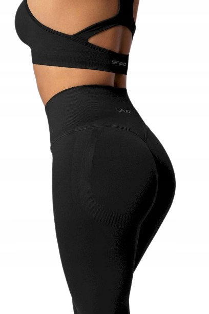 Spaio Damskie legginsy sportowe Fitness Push-up Pro czarne rozmiar S