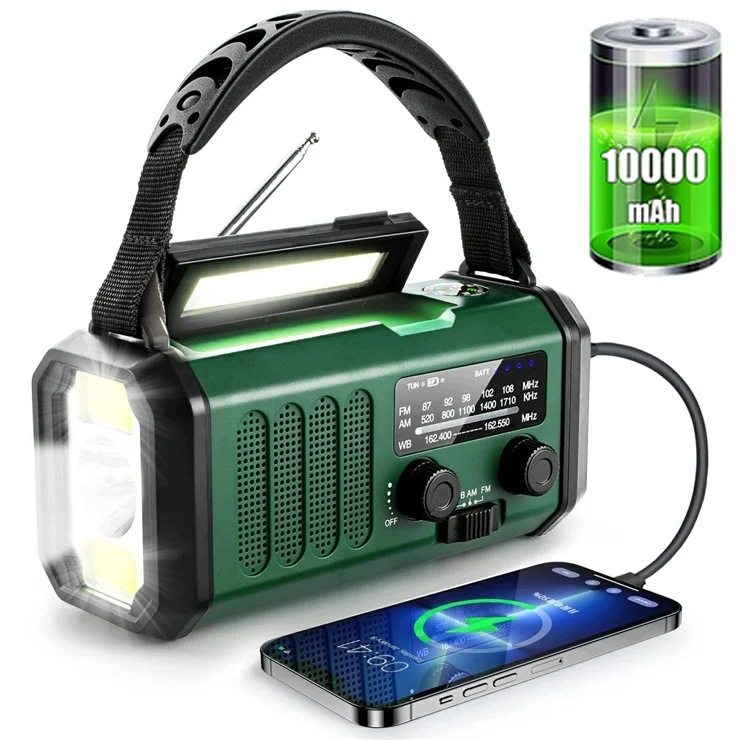 Radio Na Kliku přenosné solární nouzové dynamo Svítilna Powerbanka 10000mA