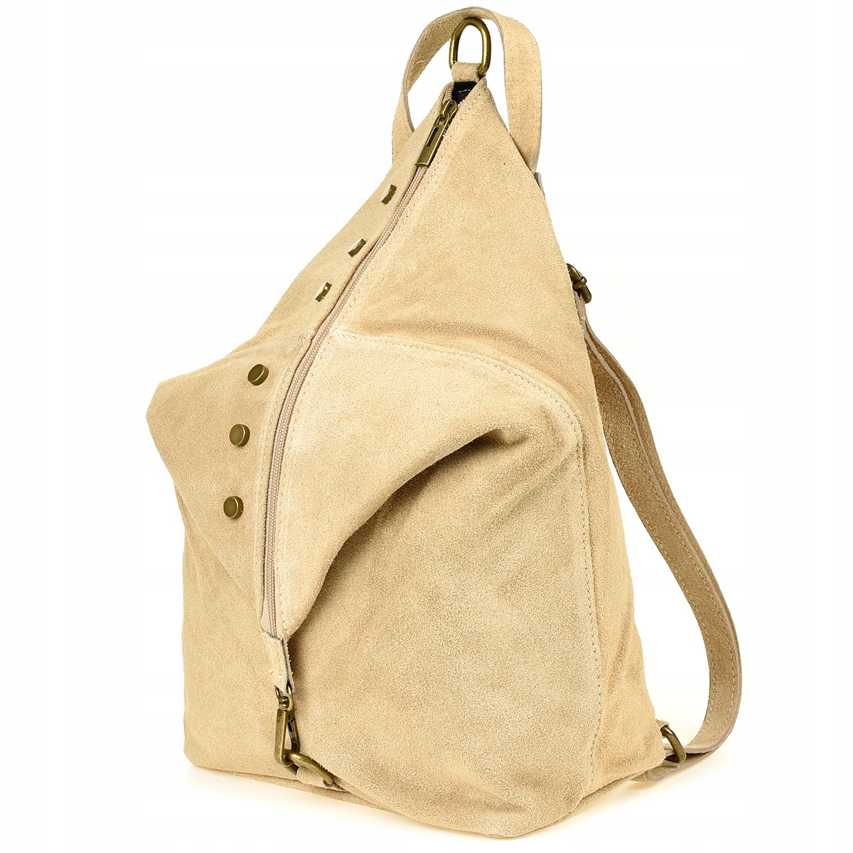 

Włoski Stylowy Plecak Damski Skórzany Zamsz A4