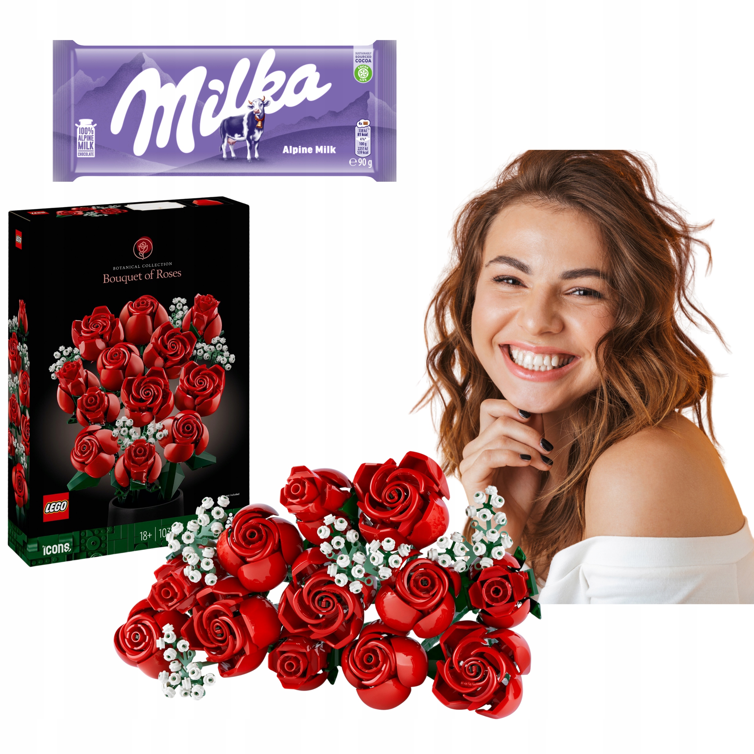 Dla Dziewczyny Lego Icons Bukiet róż 10328 Gratis!! Czekolada!