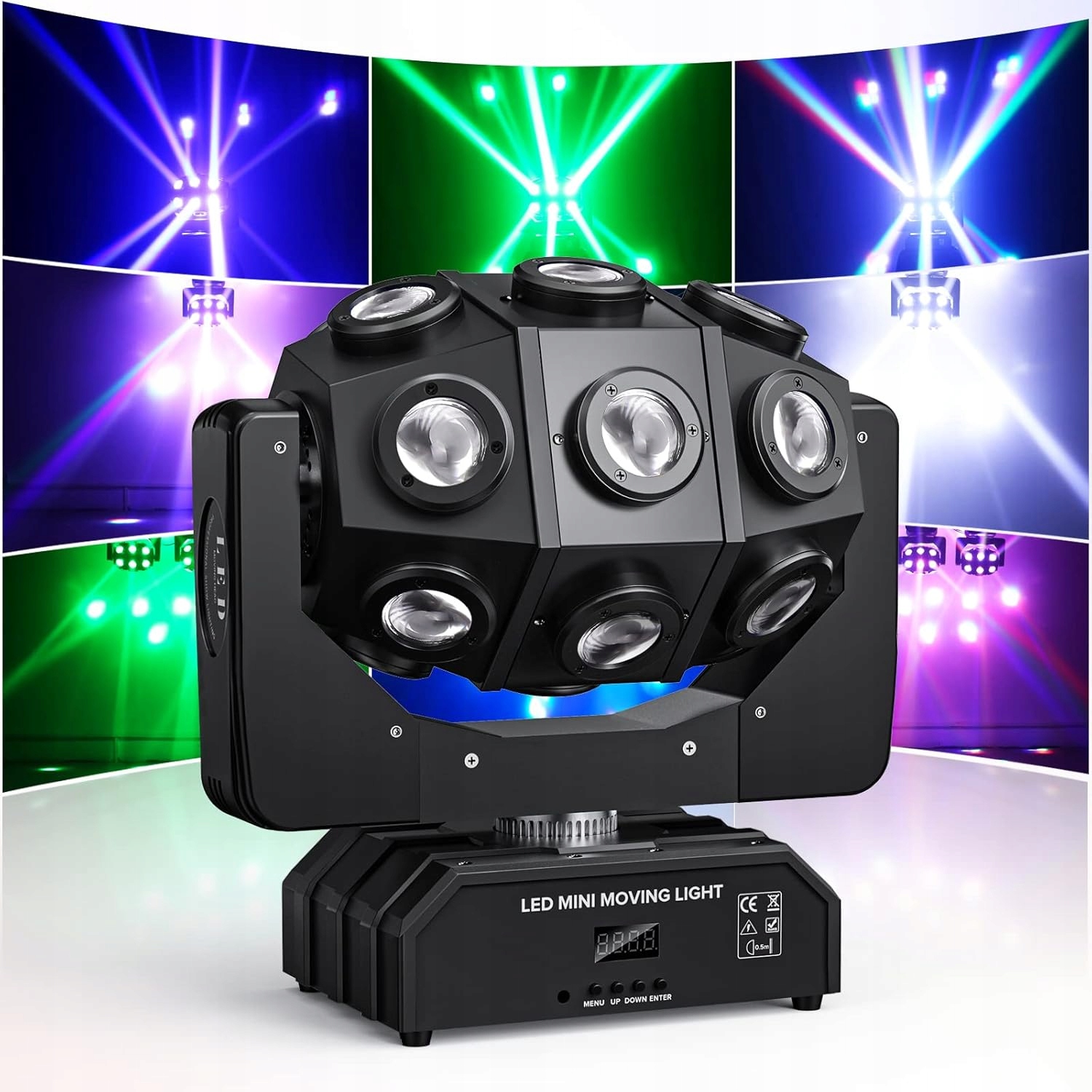 Ruchoma głowa DJ WZYBUTA 18X10W LED światło dyskotekowe RGBW ZASILACZA