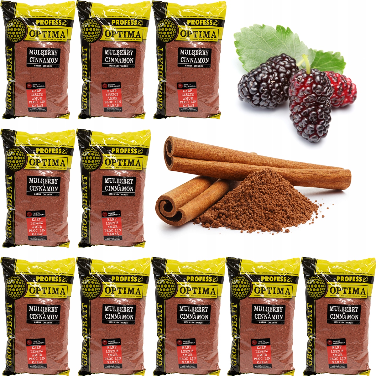 10 x Zanęta Profess Optima 1kg MORWA I CYNAMON