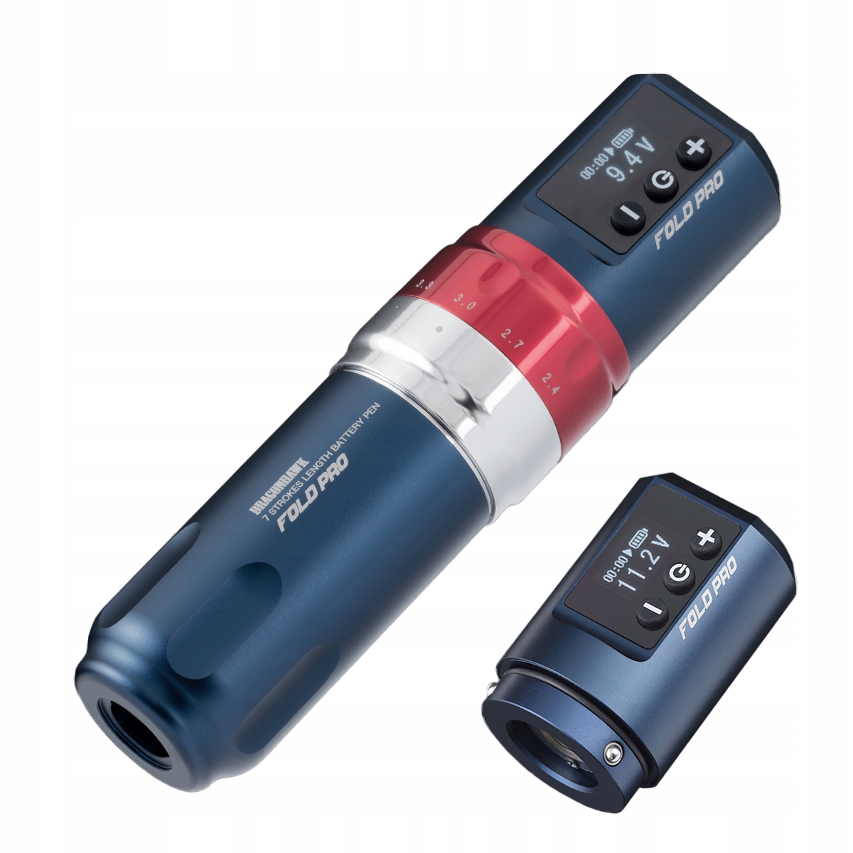 Dragonhawk Fold Pro Blue 2x baterie stroj na tetování pravostranný zdvih