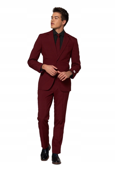 Pánský Bordó Burgundský Oblek Višeň Opposuits Deluxe Slim Fit 50