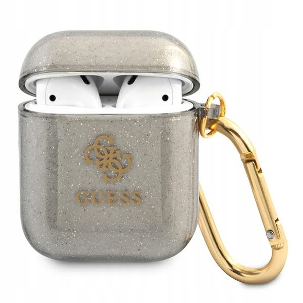 Pokrowiec Guess GUA2UCG4GK do AirPods 1/2, Czarny, Kolekcja Glitter