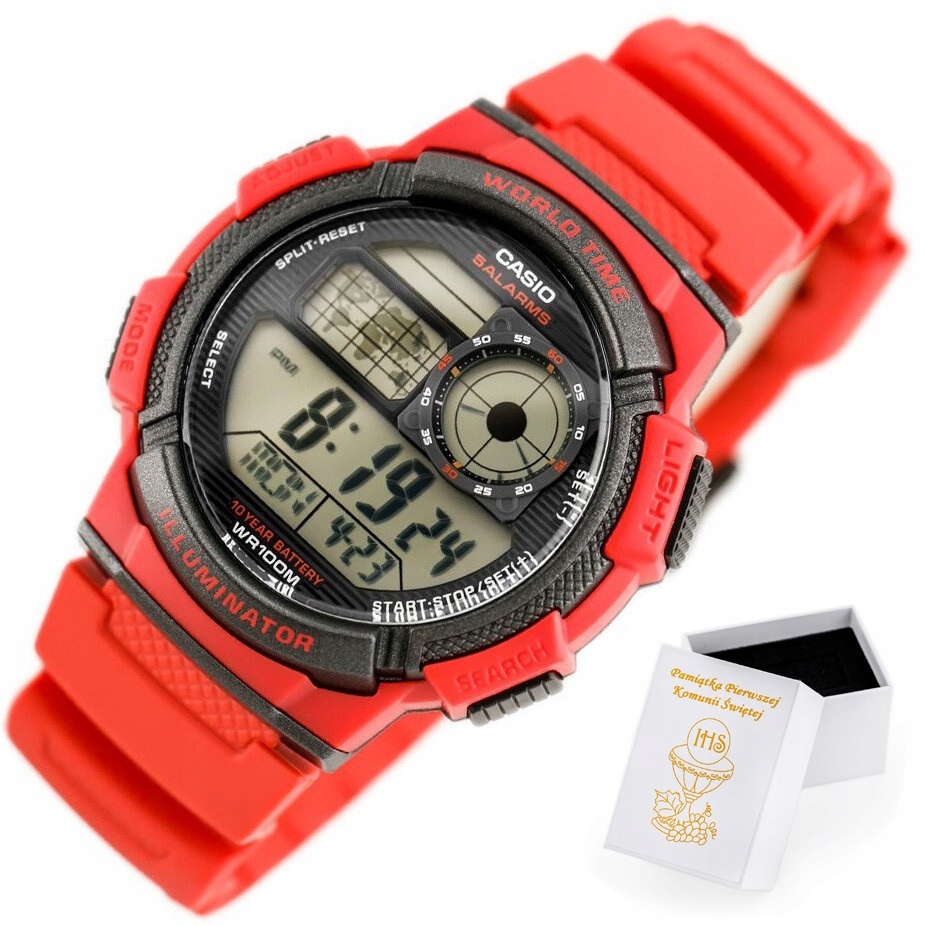 Zegarek Casio dla chłopca Na Komunię +box +torebka +grawer