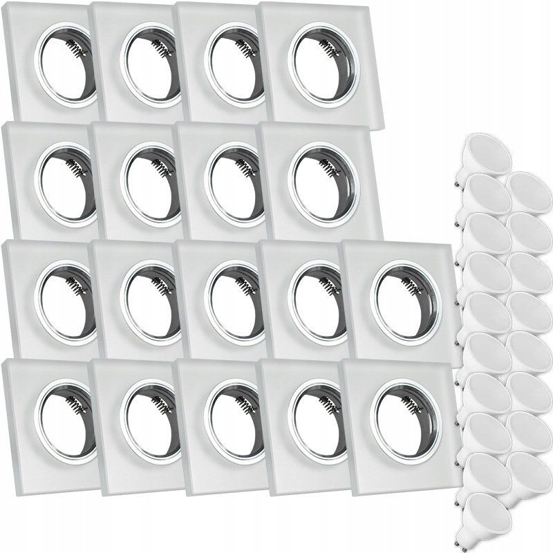 18X Skleněná Lampička Moderní Svítidlo Čtverec Silné Sklo Led Žárovka 1.5 W