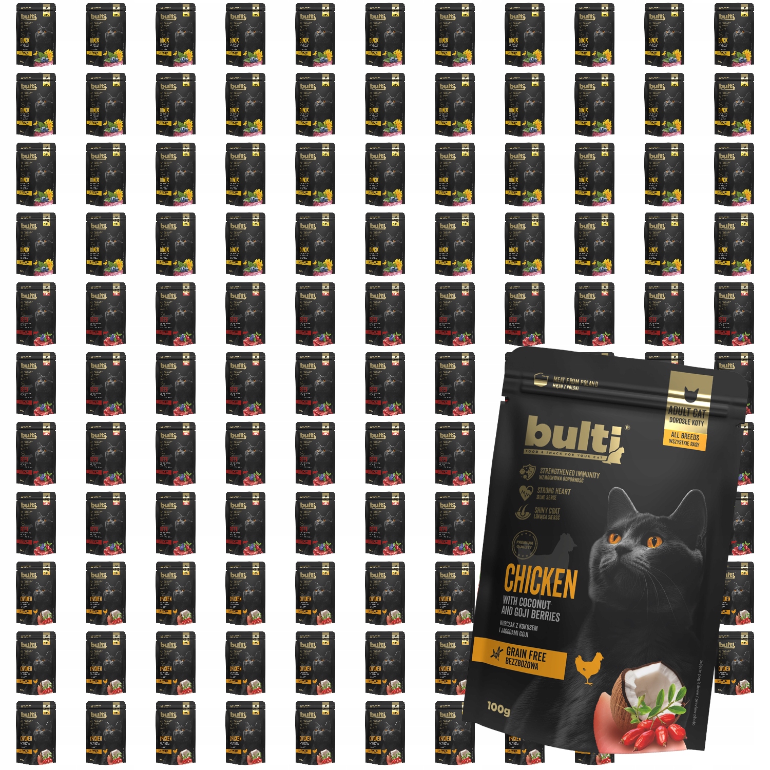 Levně Krmivo Pro Kočky – Vlhké Krmivo MIX Chutí Kapsička 120 x 100 g Bulti Superfood