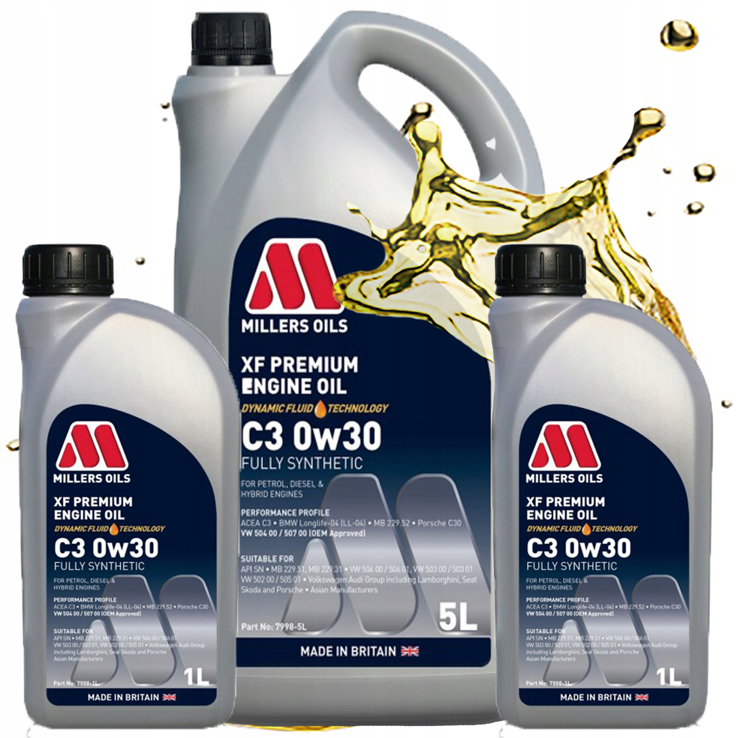 Syntetický Motorový Olej Millers Oils Xf Premium C3 Dft 0v30 7L