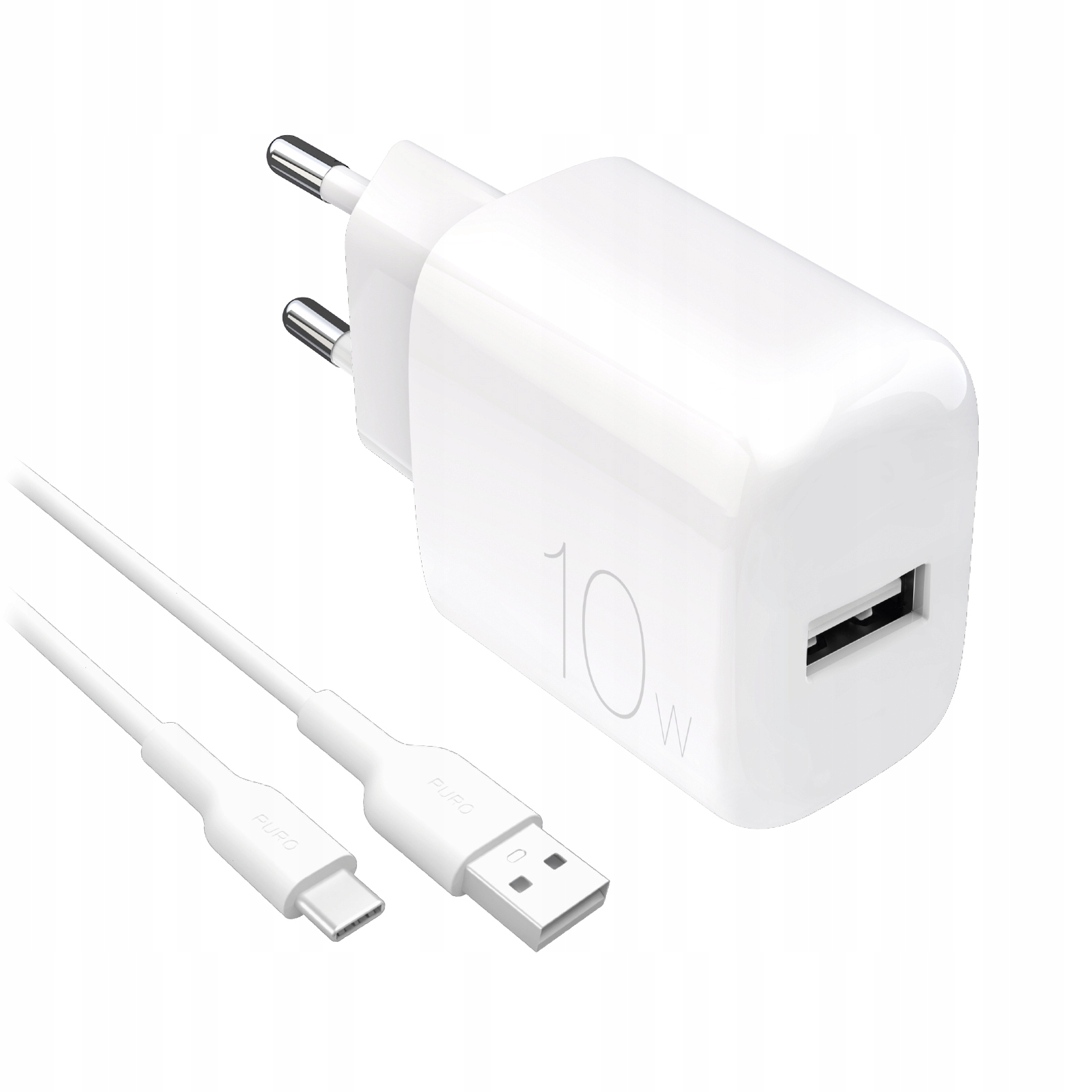 Síťová nabíječka Usb-a Prolite 10W s kabelem Usb-a Usb-c 1.2 m bílá